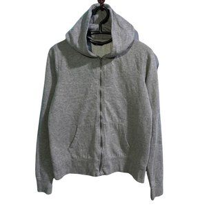Second Hand Full  Zip Men's Hoodie Basic Gray L